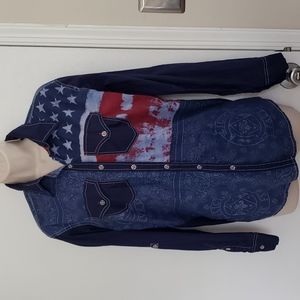 Affliction Premium Patriotic Top Size M
